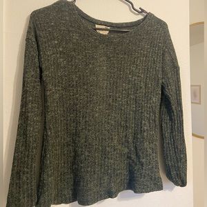 Open back green sweater